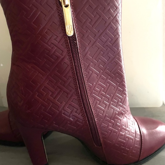 women's ankle boots, size 6, Tommy Hilfiger, burgundy. - Picture 2 of 8